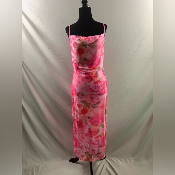 Pink Floral Print Cami Bodycon Dress - Picture 7 of 7